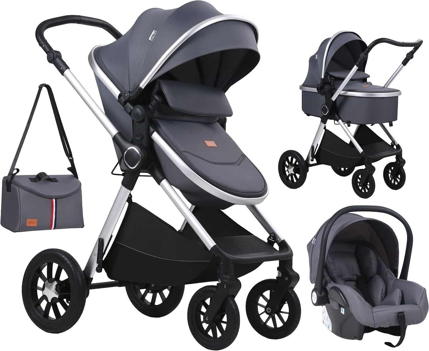 Коляска універсальна 2 в 1 Kidilo H2D (Grey) - Фото 1