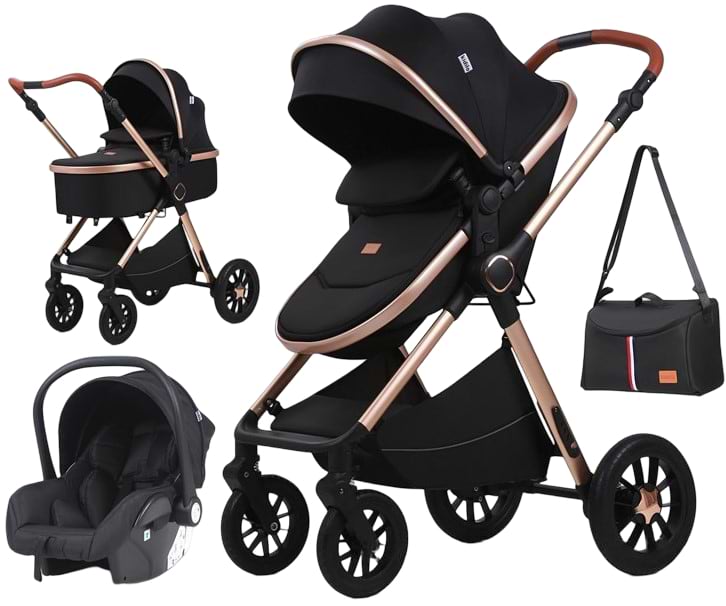 Коляска универсальная 2 в 1 Kidilo H2D (Black) - Фото 1