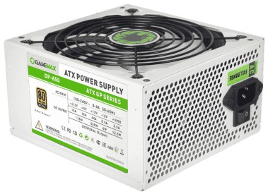 Блок питания для ПК Gamemax ATX 650W, APFC, 14см вент,80+ (GP-650-White)