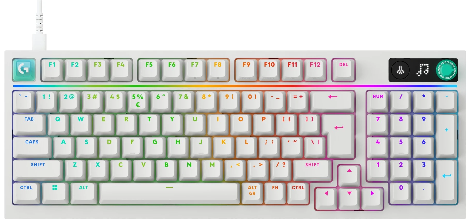 Клавіатура дротова ігрова Logitech G316 X 98 White Tactile (920-014231)