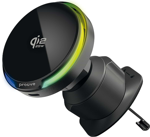 Фото - Автотримач з бездротовою зарядкою Proove Spark Qi2.2 25W Black (WHSQ25002001)