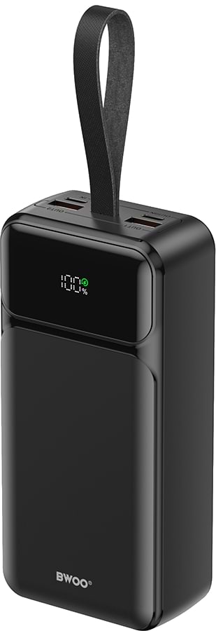 Купить Батарея мобильная BWOO 65W power bank 30000 mAh 2x USB-A, 1 x USB-C with LCD display, black (BO-P66) - Фото 1 Батарея мобильная BWOO 65W power bank 30000 mAh 2x USB-A, 1 x USB-C with LCD display, black (BO-P66) - Фото 1