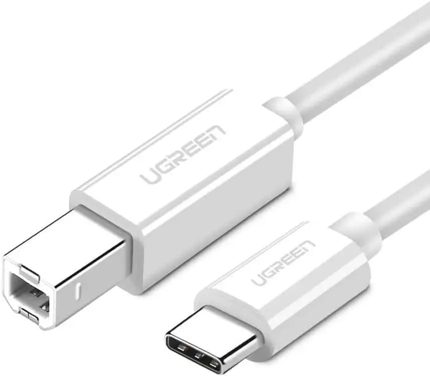 Перехідник UGREEN US241 USB-C 2.0 to USB-B 2.0 Print Cable 1.5 m White (40417) - Фото 1