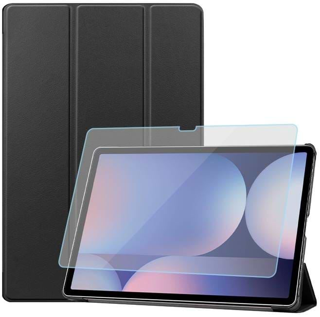 Чехол для планшета AIRON Premium for Samsung Galaxy Tab S10 Plus 12.4 2024 с защитной пленкой и салфеткой Black (4822356758483) - Фото 1