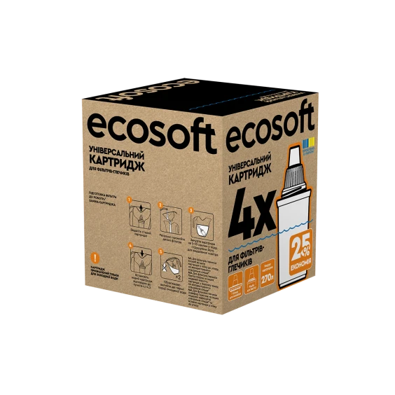 Картридж для фільтру-глечика Ecosoft комплект Універсальний 3+1 шт