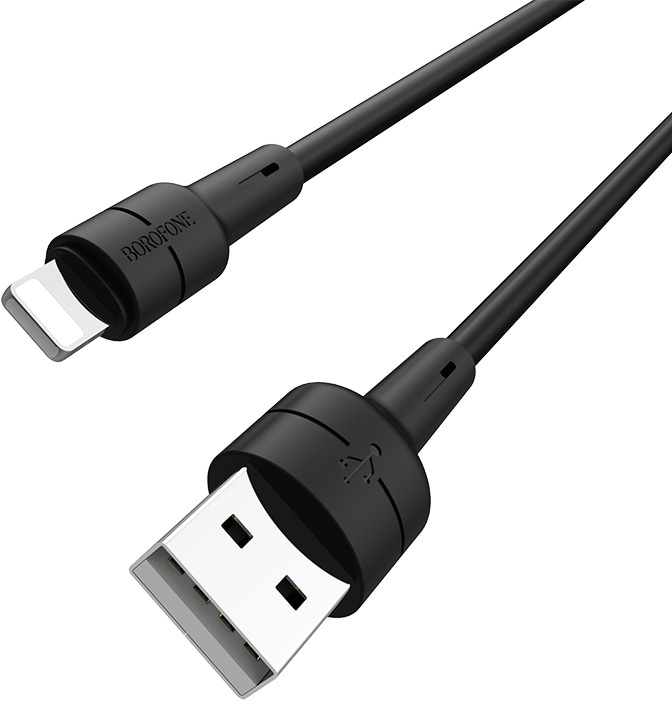 Кабель BOROFONE BX30 USB to iP 2.4A, 1m Black (6931474706867)