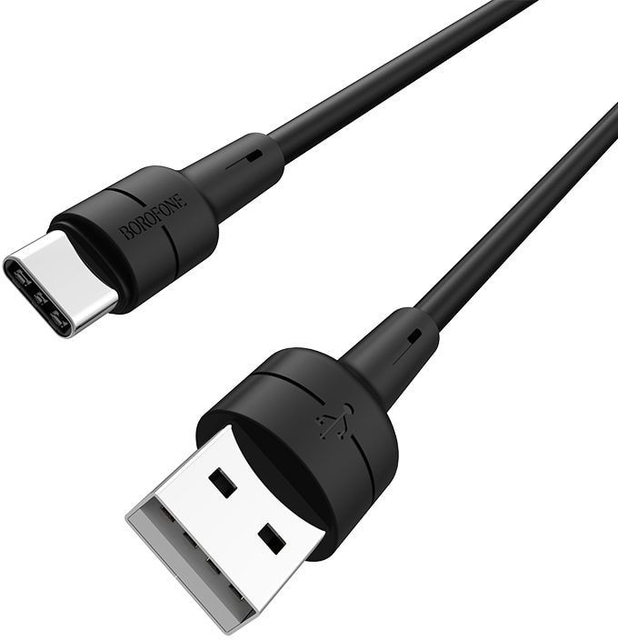 Кабель синхронізації даних BOROFONE BX30 USB to Type-C, 3A, 1m Black (6931474706928)