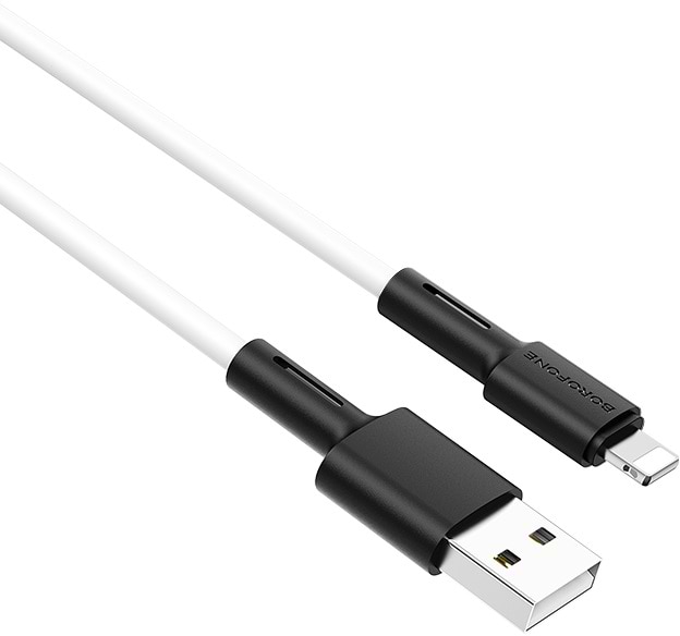 Кабель синхронізації даних BOROFONE BX31 USB to iP 2.4A, 1m White (6931474710369)