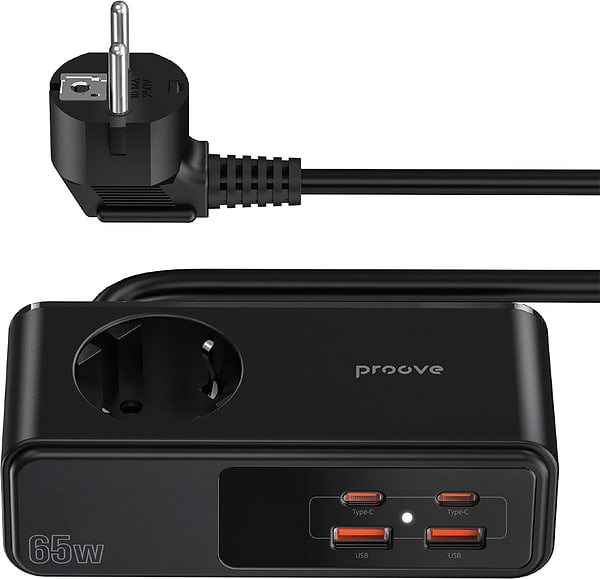 Фото - Мережевий фільтр Proove Homester Pro 65W (AC + 2xType-C + 2xUSB) 1.5m Black (PSHP25002201)