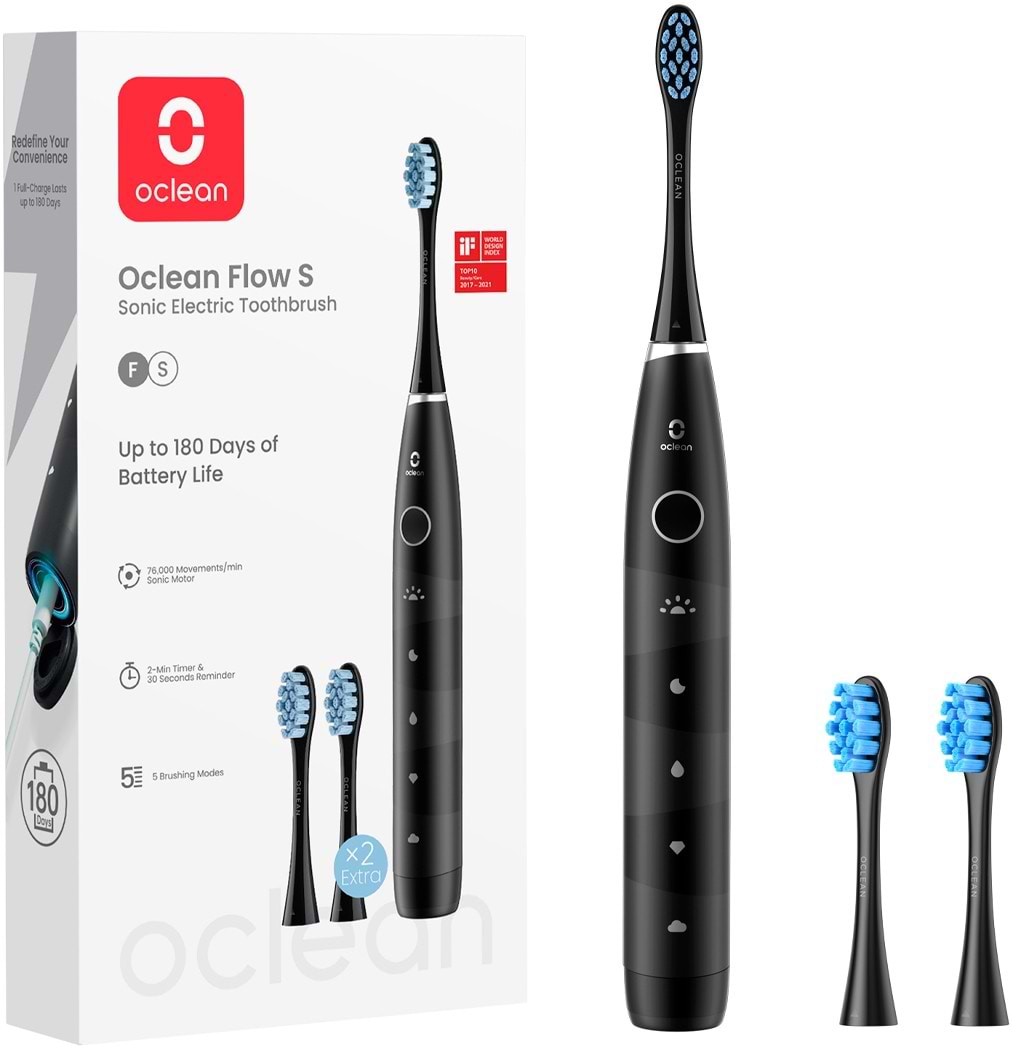 Зубная щетка электрическая Oclean Flow S Electric Toothbrush Black (6970810557343) - Фото 1