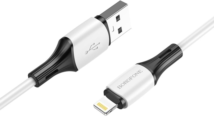 Кабель синхронізації даних BOROFONE BX79 USB to iP 2.4A, 1m White (6974443384758)