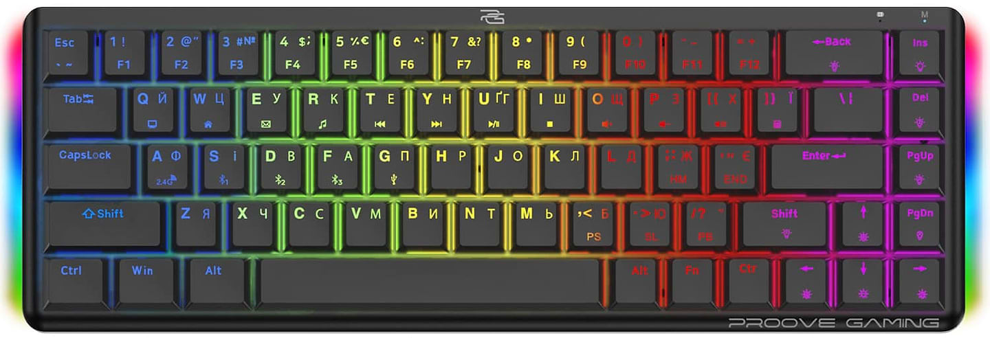 Клавіатура бездротова ігрова Proove Gaming AFK Ukraine Layout Black (WKAFK1022001) - Фото 1