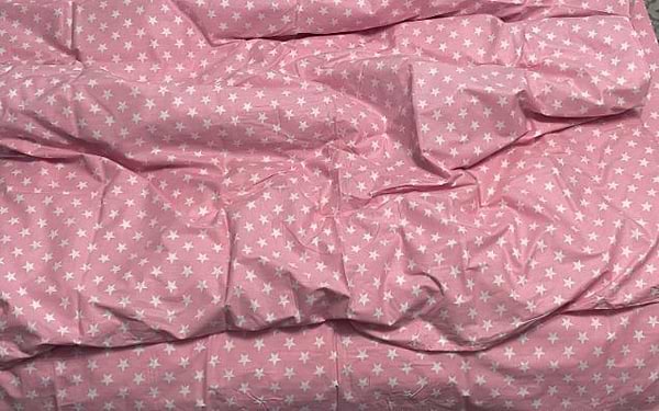 Фото - Простирадло двоспальне Zastelli бязь 51 білі зірки на рожевому 185х220 (17197)