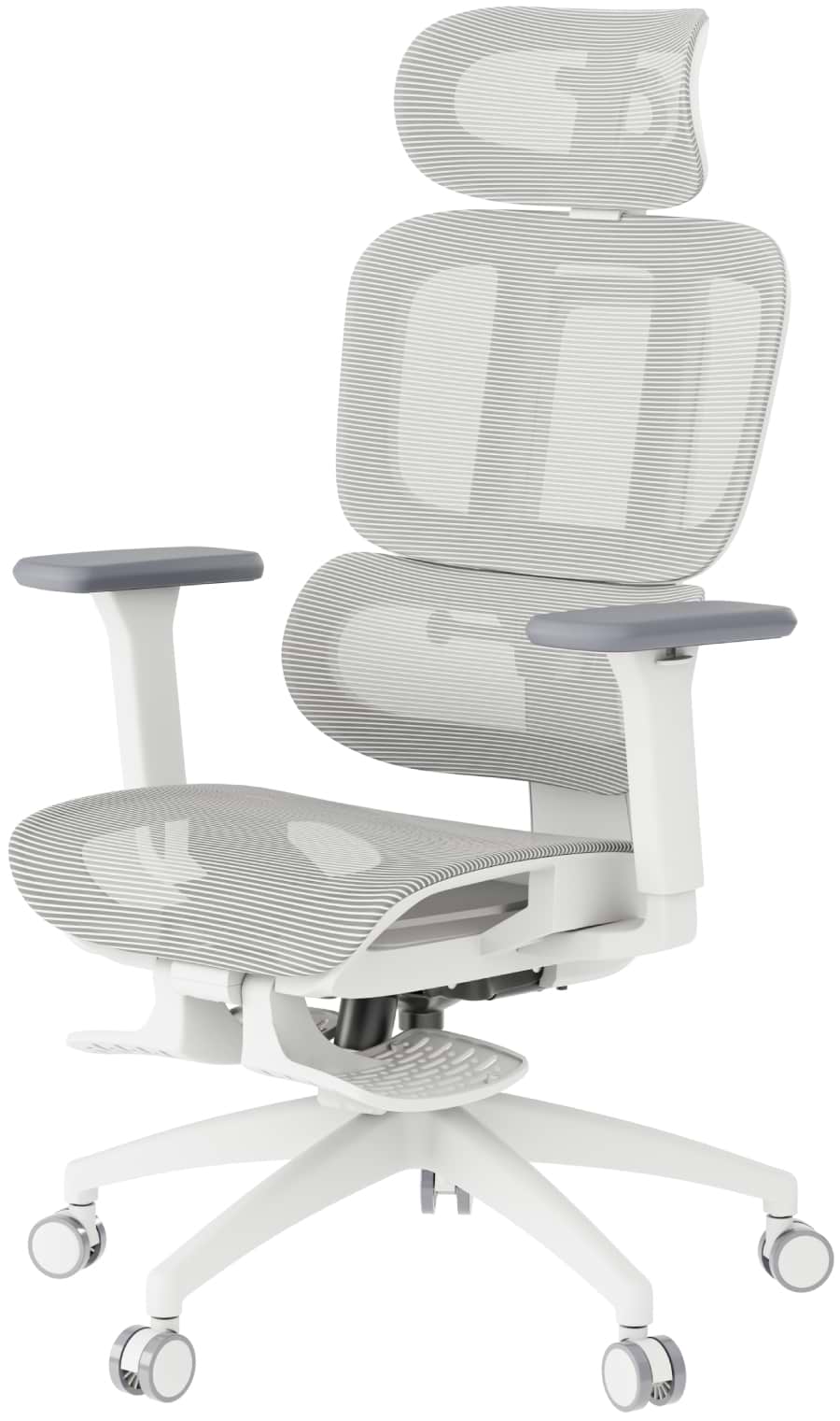 Крісло офісне OfficePro Skyline Footrest (OC750-W-LG-LG) White/Light Gray - Фото 1