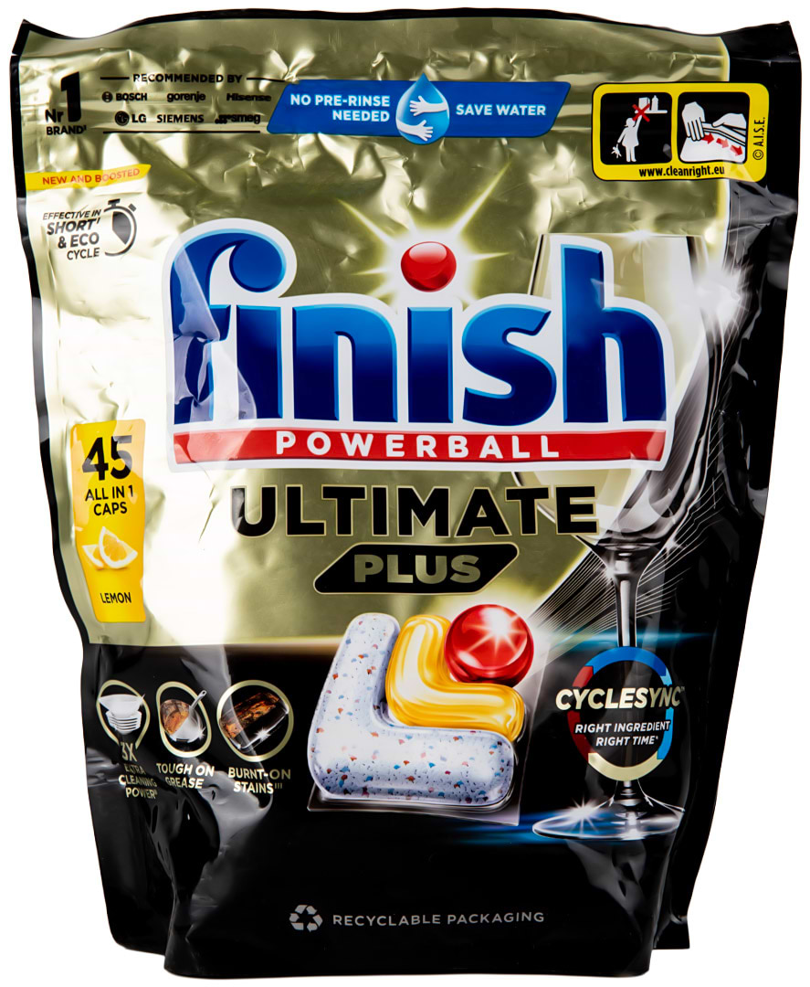 Таблетка для посудомоечной машины Finish Ultimate Plus All in 1 Лимон 45 таблеток