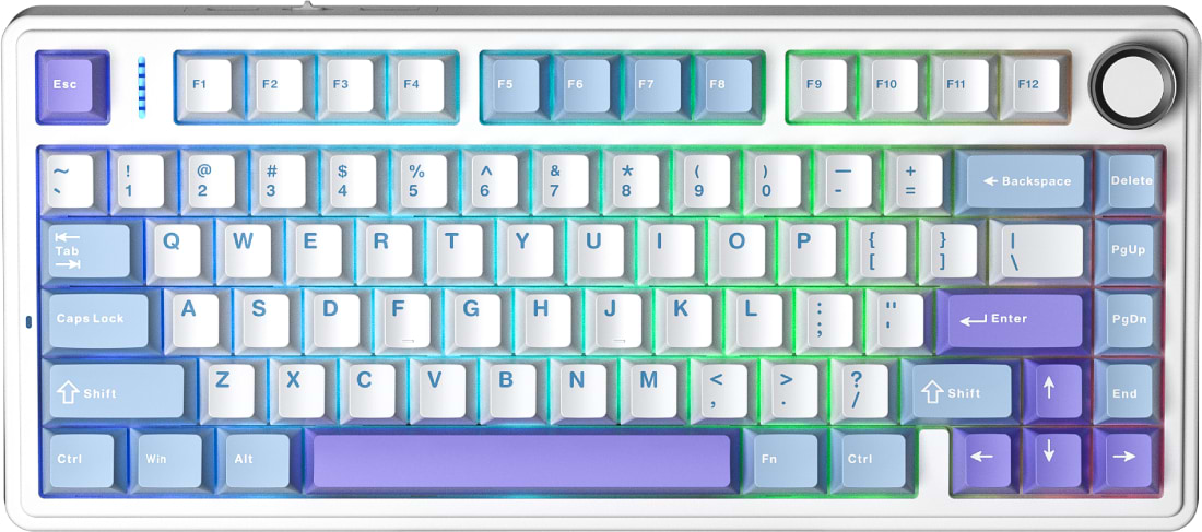 Клавіатура бездротова ігрова Aula F75 Gasket Reaper Purple (6978080501479) - Фото 1