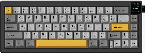 Фото - Клавіатура бездротова ігрова Ajazz AK650 Flying Fish Switch Black RGB With Screen (AK650-FF-BGY)