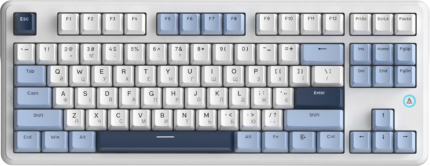 Клавиатура проводная игровая Ajazz AK870 V2 Flying Fish Switch White USB-C (AK870-V2-FF-BWB)