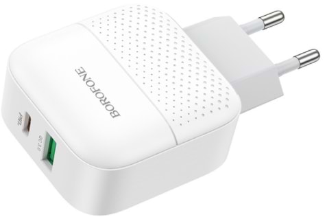 Фото - Мережевий зарядний пристрій BOROFONE BA46A Premium PD + QC3.0 18W White (6931474727343)