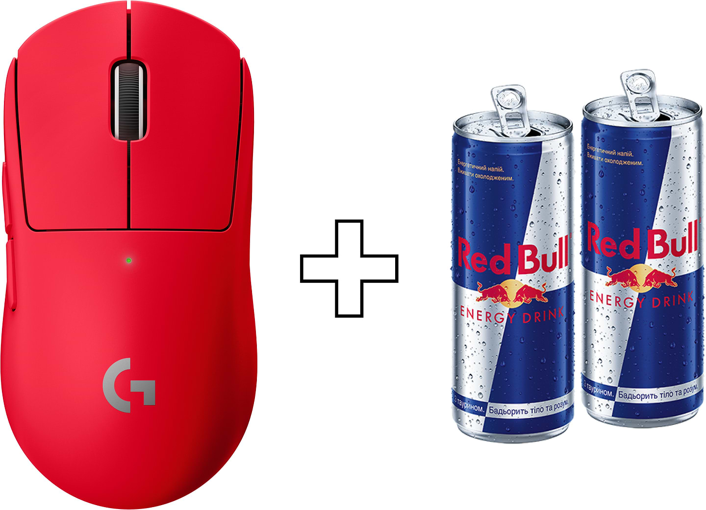 Мышь беспроводная игровая Logitech G Pro X Superlight 2 SE Lightspeed Red + энергетический напиток Red Bull 0,25 л (x2)
