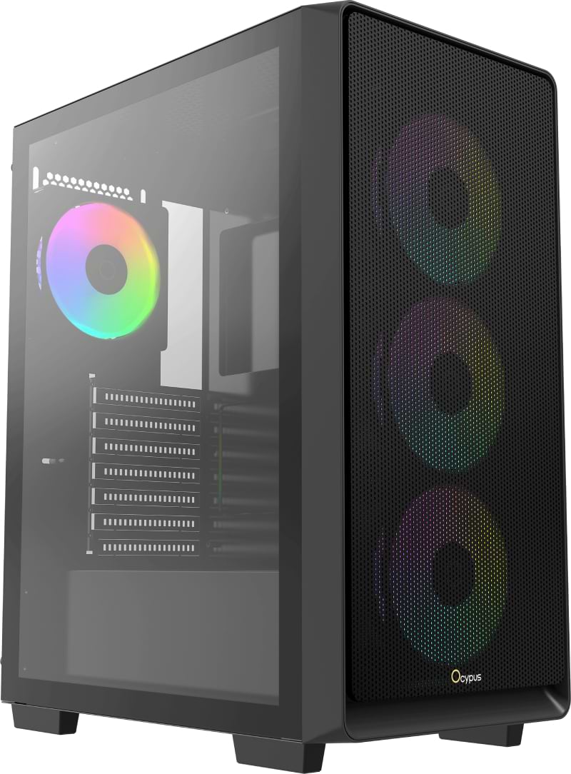 Корпус OCYPUS ATX W/O PSU GAMMA C60 BK ARGB (GAMMA-C60-BKG400XX-GL)