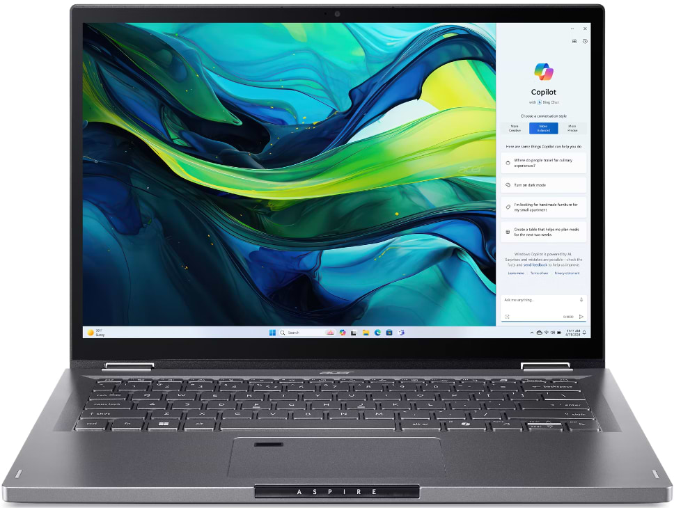 Ноутбук Acer Aspire Spin 14 ASP14-52MTN-52QD (NX.J3JEU.002) Steel Gray - Фото 1