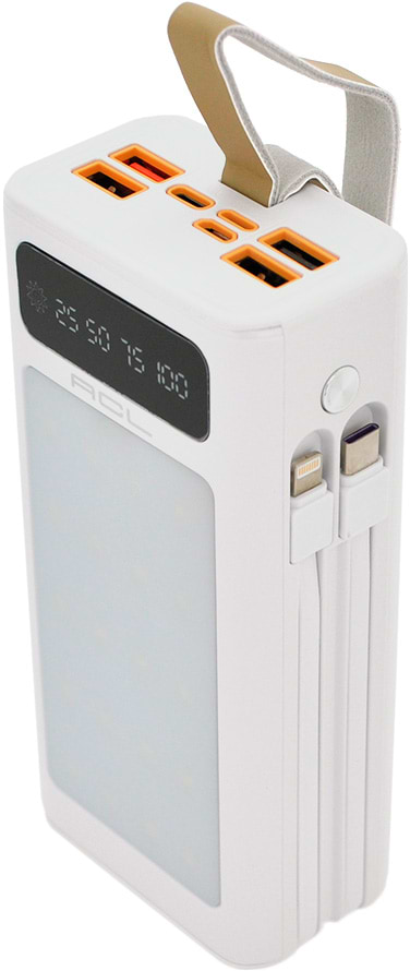Батарея мобильная ACL PW-85 30000mAh, LIGHTER, Type-C + Lighting, White - Фото 1