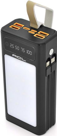 Фото - Батарея мобильная ACL PW-90 30000mAh, SOLAR, TypeC + Lighting, Black