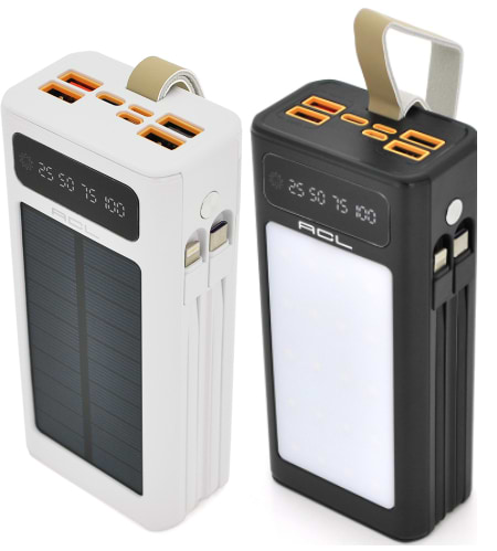 Фото - Батарея мобільна ACL PW-90 30000mAh, SOLAR, TypeC + Lighting, White
