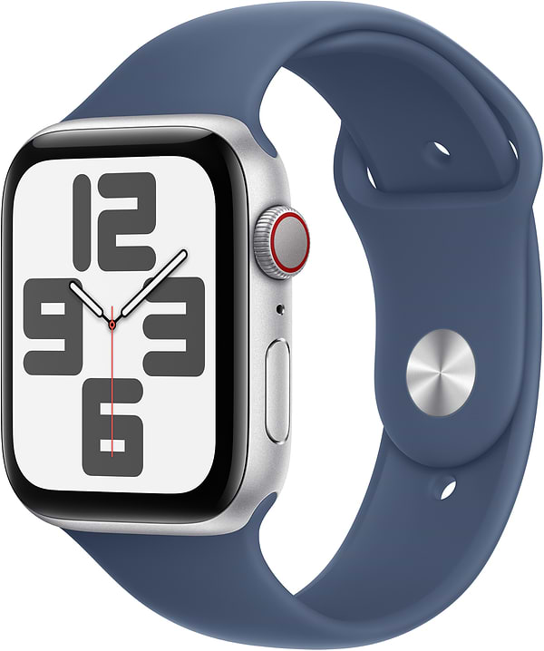Фото - Смарт-годинник Apple Watch SE GPS + eSIM 44mm Silver Aluminium Case with Denim Sport Band - M/L
