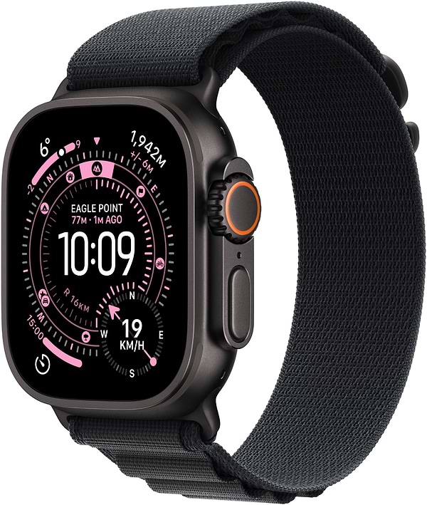 Фото - Смарт-годинник Apple Watch Ultra 3 GPS + eSIM 49mm Black Titanium Case with Black Alpine Loop - M