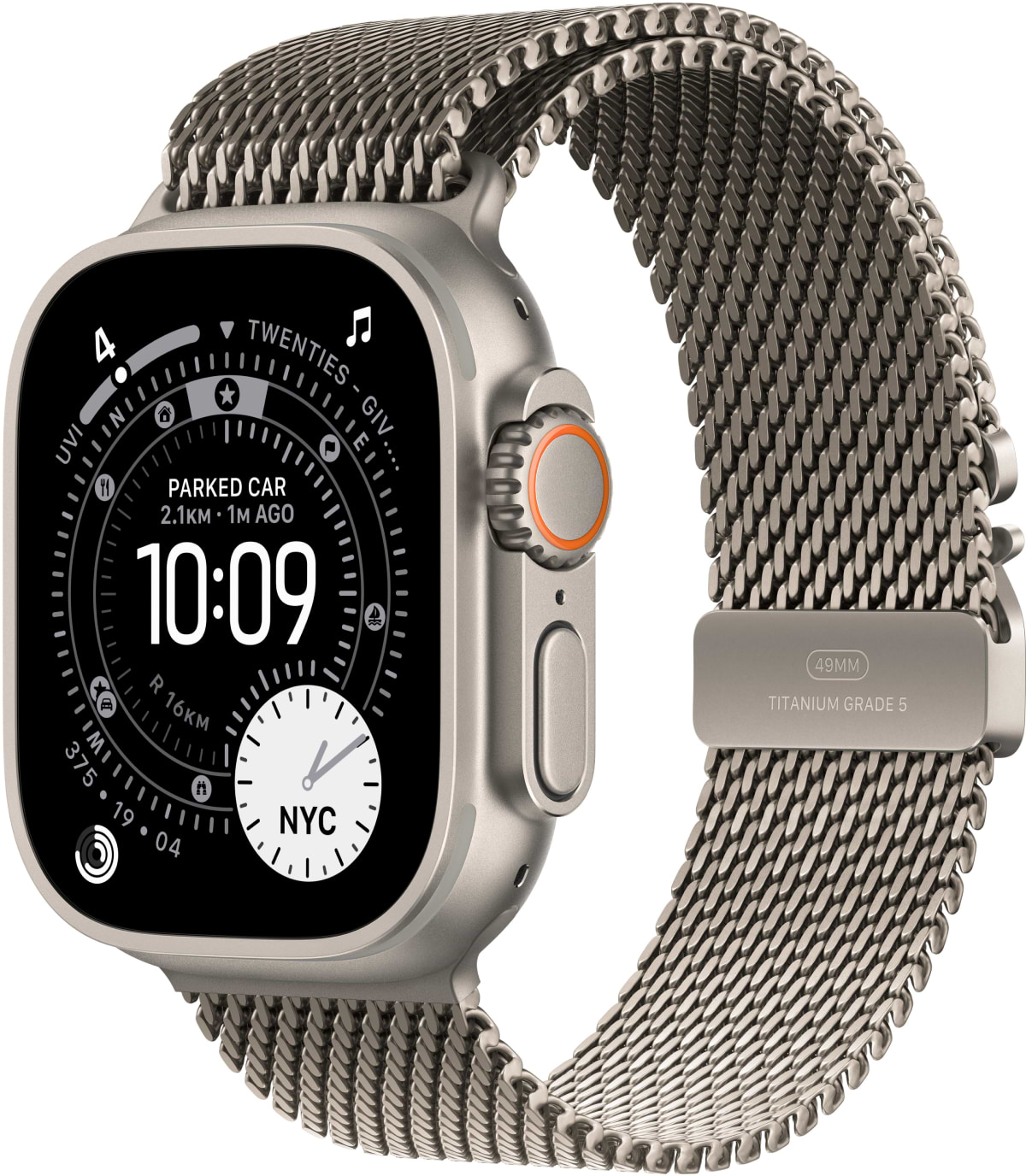 Смарт-часы Apple Watch Ultra 3 GPS + eSIM 49mm Natural Titanium Case with Natural Titanium Milanese Loop - S - Фото 1