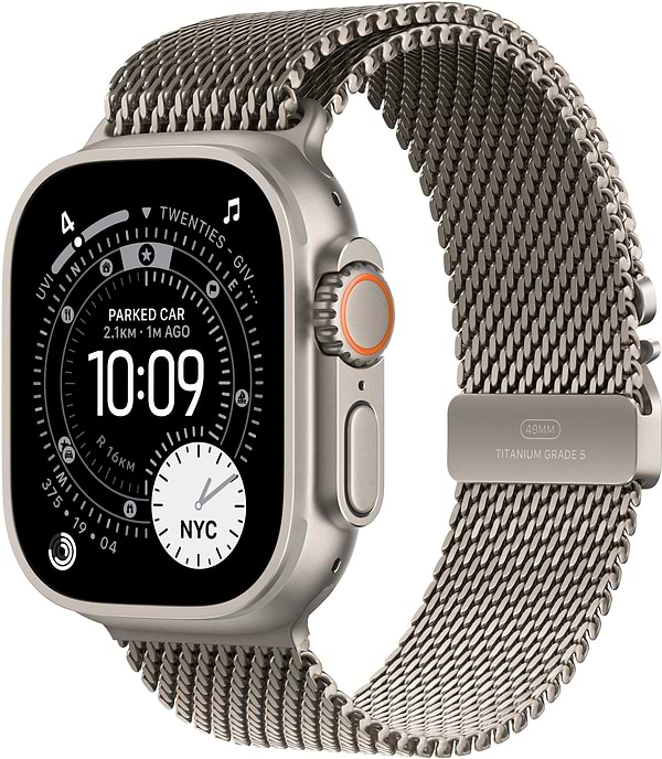 Фото - Смарт-часы Apple Watch Ultra 3 GPS + eSIM 49mm Natural Titanium Case with Natural Titanium Milanese Loop - L Фото - Смарт-часы Apple Watch Ultra 3 GPS + eSIM 49mm Natural Titanium Case with Natural Titanium Milanese Loop - L