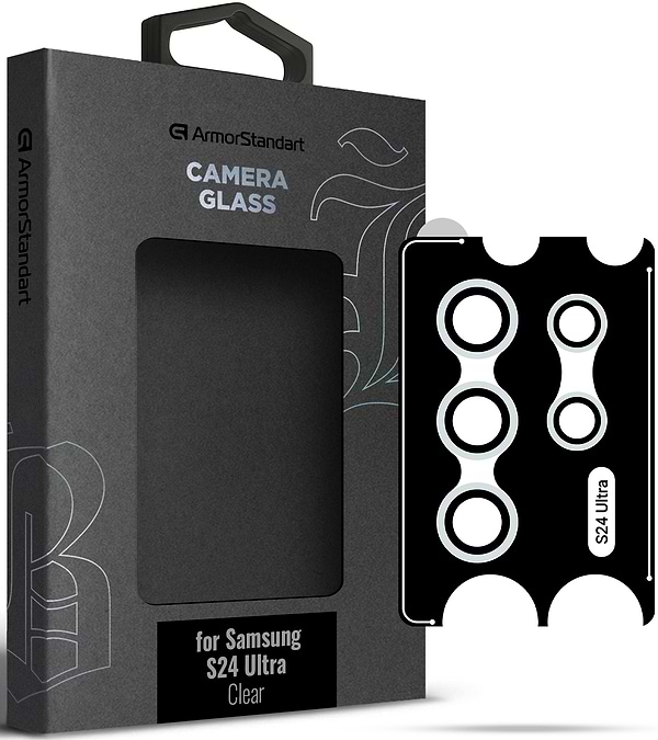 Фото - Захисне скло для смартфону Armorstandart для камери Supreme Black Icon for Samsung S24 Ultra Clear (ARM76616)