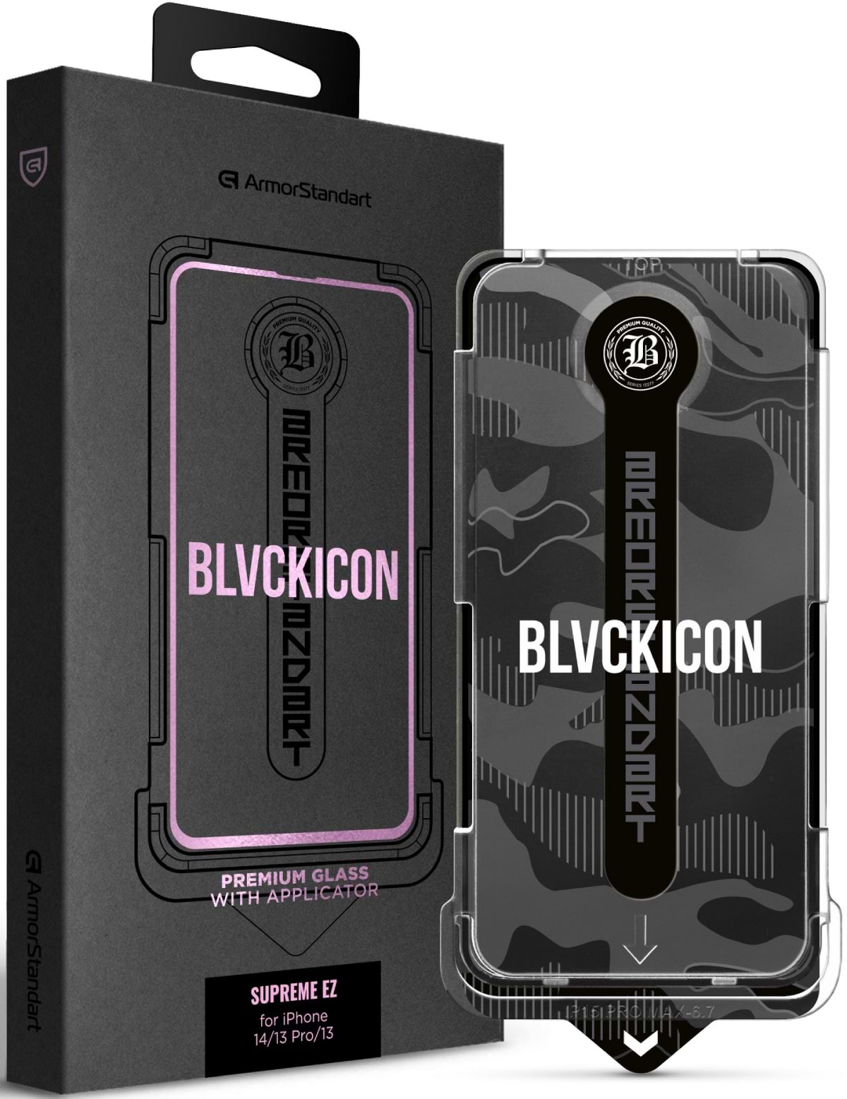 Захисне скло для смартфону Armorstandart Black Icon Supreme EZ for iPhone 14/13 Pro/13/16e (ARM79257) - Фото 1