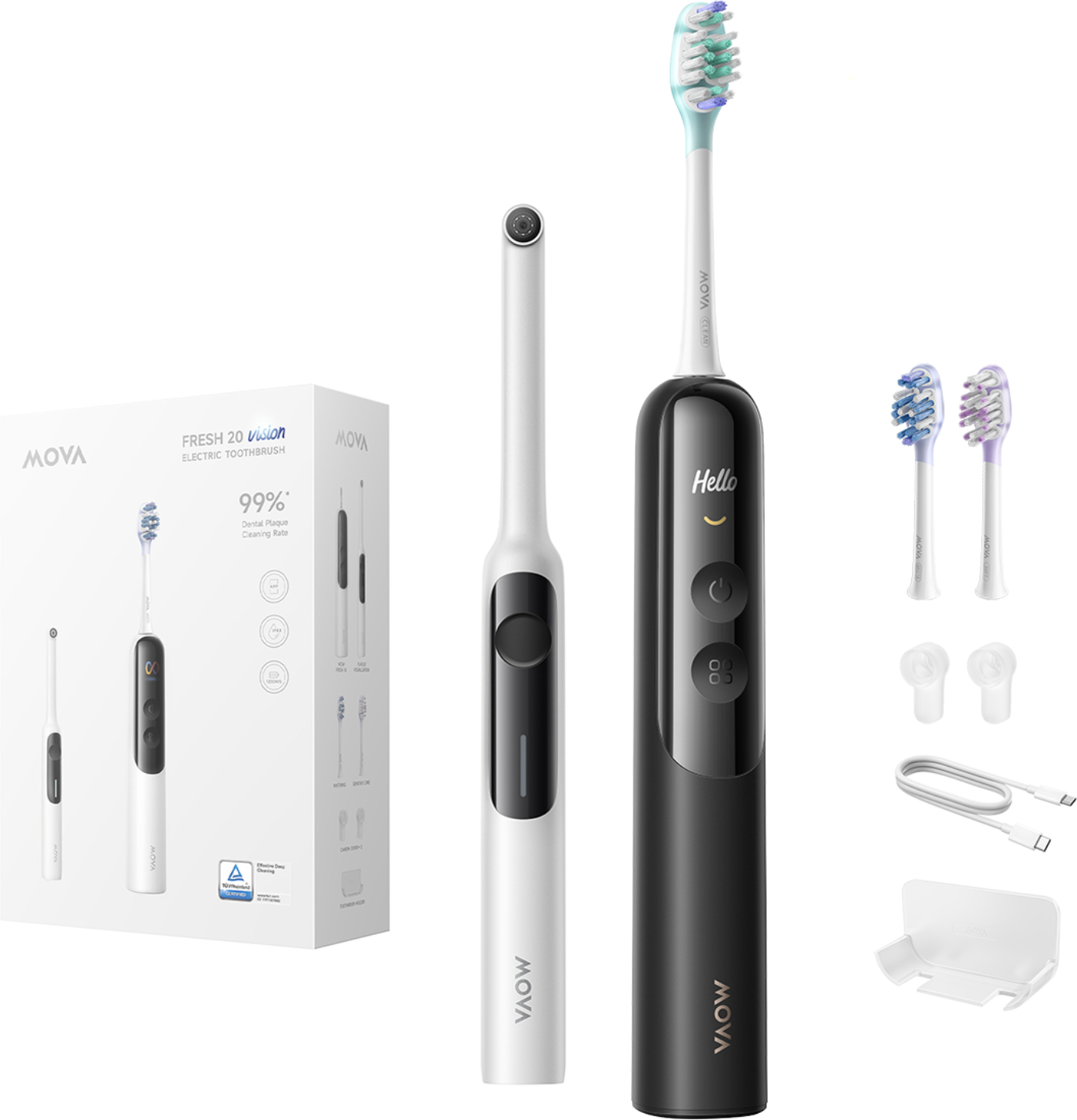 Зубна щітка електрична Mova Fresh 20 Sensus Black (ATS25B-BK) - Фото 1