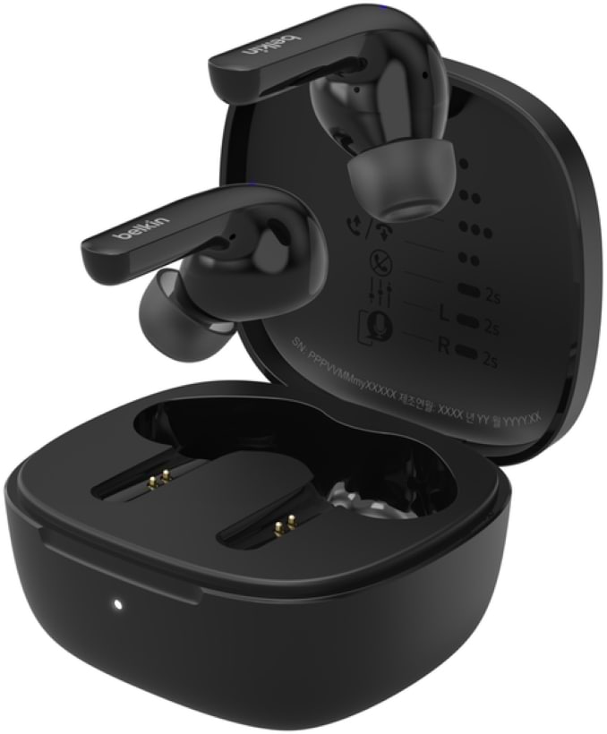 Наушники вкладыши беспроводные TWS Belkin Soundform Motion True Wireless Black (AUC010BTBK) - Фото 1