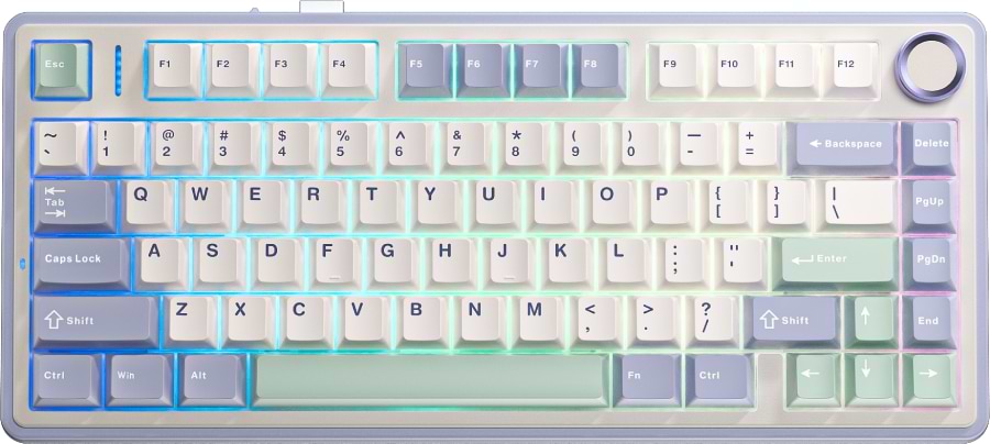 Клавиатура беспроводная игровая Aula F75 Gasket Greywood V3 switch Hot-Swap (6948391208640) - Фото 1
