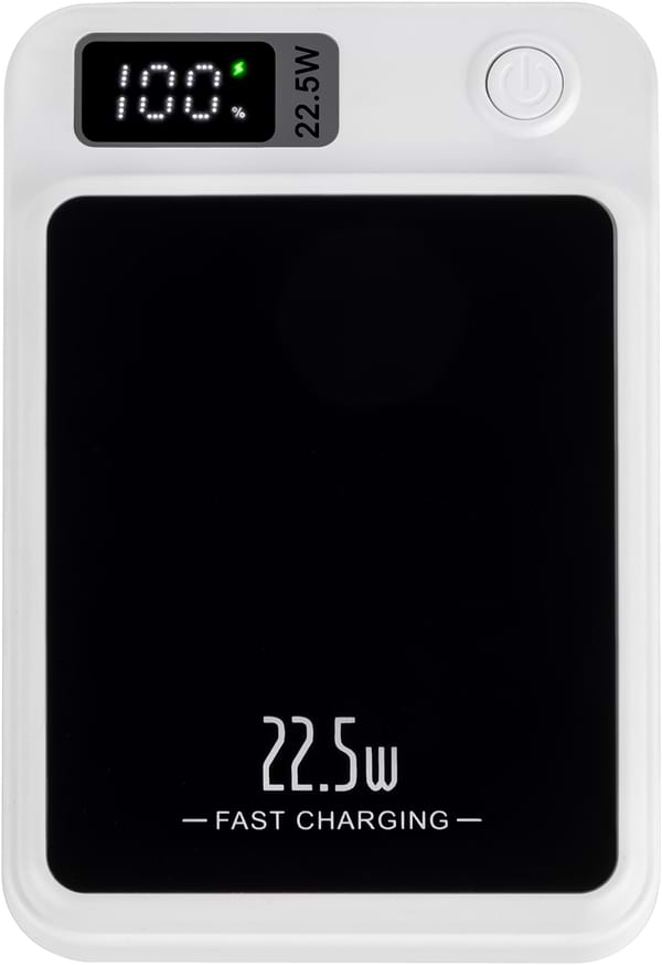 Фото - Батарея мобільна Aura NRG10W 10000 mAh 22.5W Wireless charging White (PBANRG10WW)