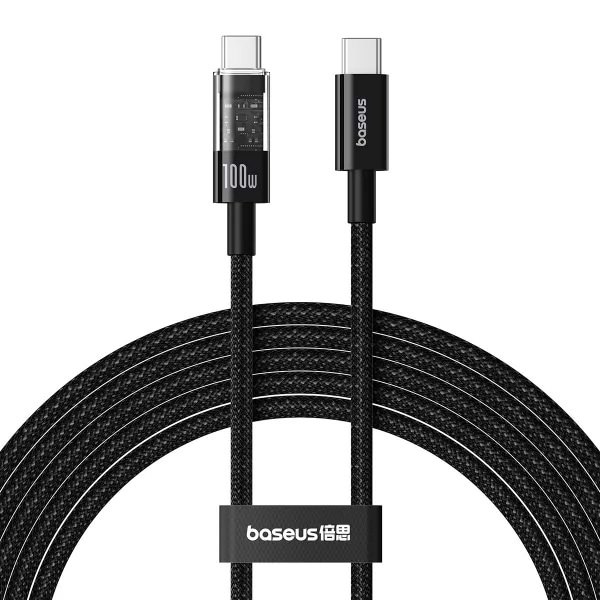 Фото - Кабель синхронізації даних Baseus Gem Series Fast Charging Data Cable Type-C to Type-C 100W 5A 2m Black (P10373000111-01) Фото - Кабель синхронізації даних Baseus Gem Series Fast Charging Data Cable Type-C to Type-C 100W 5A 2m Black (P10373000111-01)