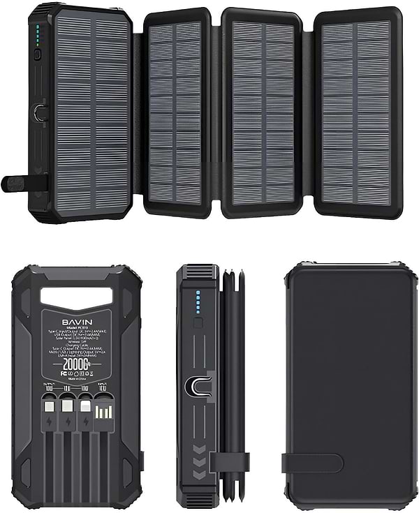 Фото - Батарея мобильная Bavin PC1119 20000mAh Wireless and Solar Black (Y-PC1119 BK)