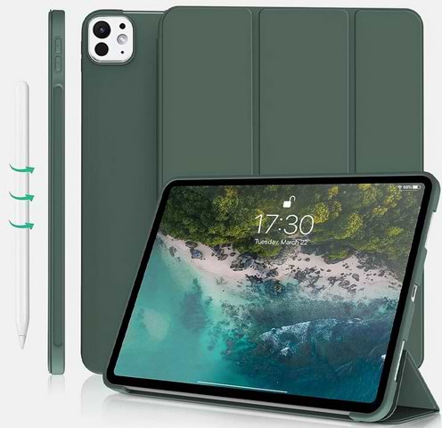 Чохол для планшету BeCover Tri Fold Soft TPU Silicone for Apple iPad Pro 13'' M4 2024 Dark Green (711752) - Фото 1