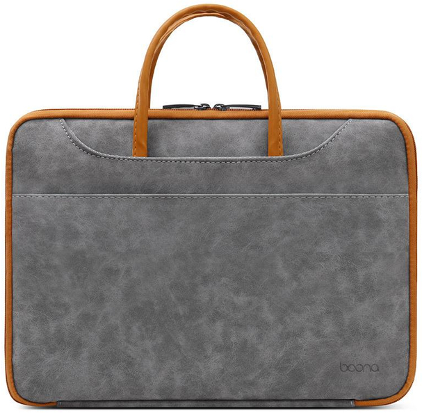 Сумка для ноутбука BOONA 14" Gray+Brown - Фото 1