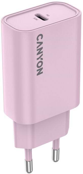 Мережевий зарядний пристрій Canyon OnCharge 30CL 1xPD Type-C 30W Pink (CNE-CHA30CLPK)