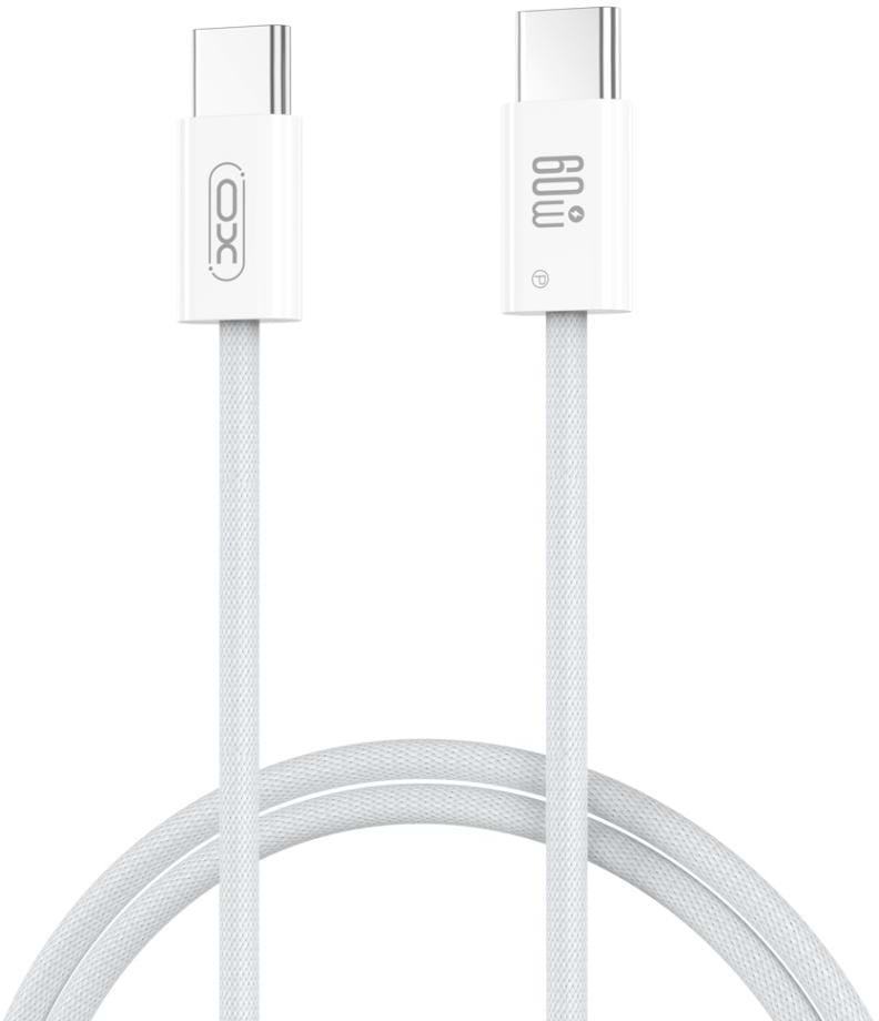 Кабель синхронізації даних XO iP15 type-c to type-c charging cable 60W white (CB-Q73CC) - Фото 1