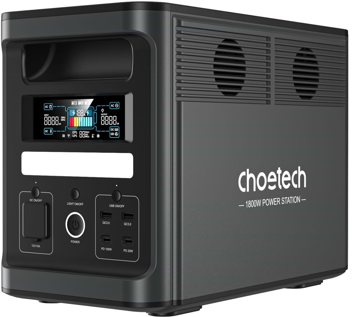 Зарядна станція універсальна Choetech 1800Вт (BS065-EU-BK)