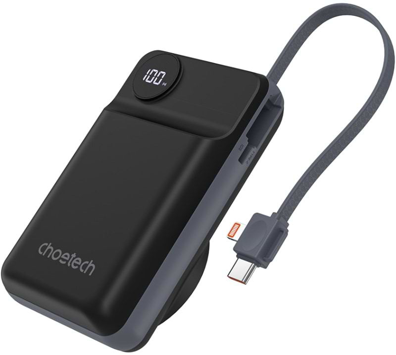 Батарея мобильная Choetech Magnetic Wireless 20000mAh 22.5W Black (B696-BK) - Фото 1