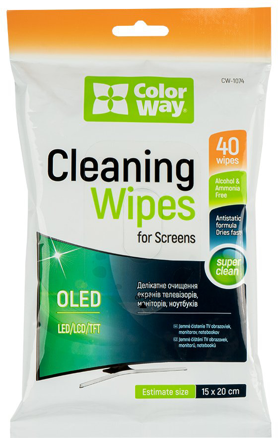 Фото - Чистящие салфетки для экранов Colorway CW-1074 40 шт. Фото - Чистящие салфетки для экранов Colorway CW-1074 40 шт.