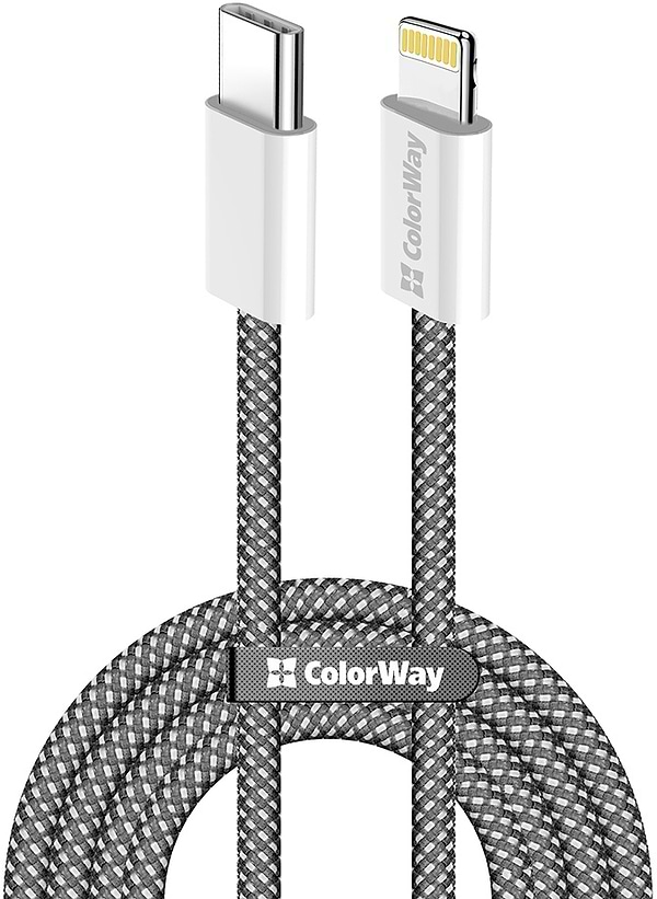 Фото - Кабель синхронизации данных Colorway Type-C - Apple Lightning (PD Fast Charging 27W) 1м черный (CW-CBPDCL061-BK)