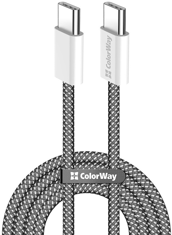 Фото - Кабель синхронізації даних Colorway Type-C - Type-C (PD Fast Charging 60W) 3.0А 1м чорний (CW-CBPDCC061-BK)